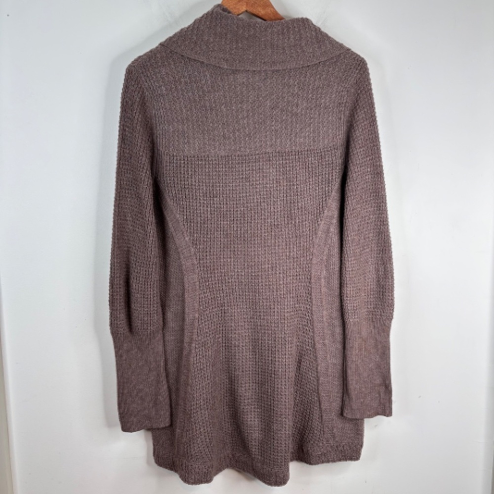 Anthropologie Angel of the North Rosie Cowl Neck Sweater L Brown Tunic Waffle - Picture 5 of 11